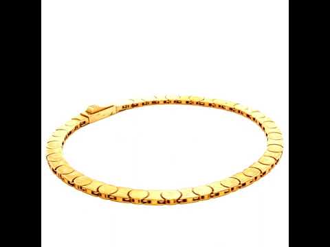 Flat Bar Link Bracelet in Yellow Gold
