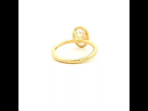 Oval Bezel Solitaire Ring in Yellow Gold