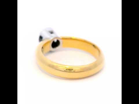 Black Diamond Solitaire Dress Ring in Yellow Gold