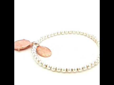 Von Treskow Stretch Ball Bracelet With Threepence Coin