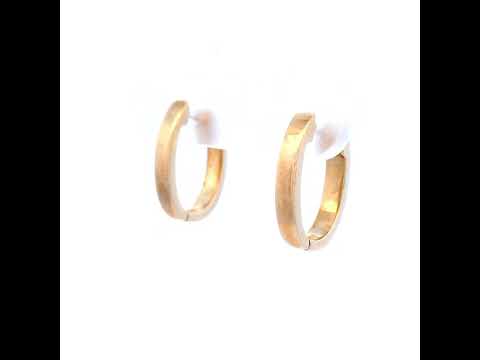 Plain Huggie Earrings in 9 Carat Yellow Gold. 14mm (h) x 11.5mm (w)