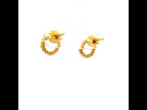 Open Circle Stud in White Gold