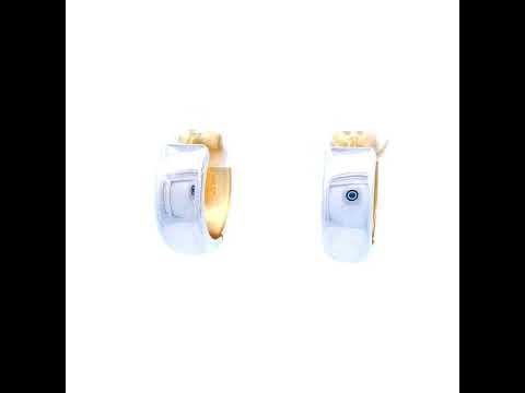 Yellow and White Gold Huggie Earrings