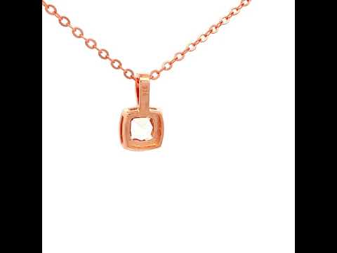 Morganite Diamond Pendant in 9ct Rose Gold