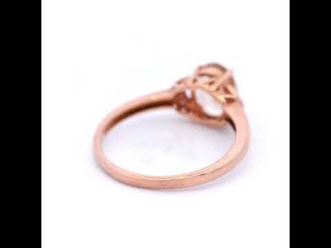 Cushion Cut Morganite and Diamond Ring in Rose Gold