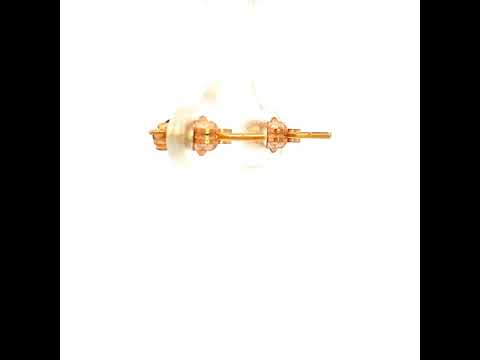 Yellow Gold Stud Earrings with Sapphire and Diamonds