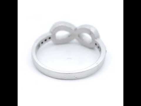 Diamond Set Infinity Ring in White Gold