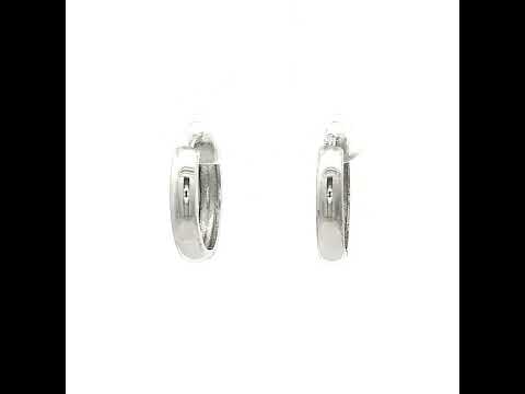 Minimalist Huggie Earrings in White Gold