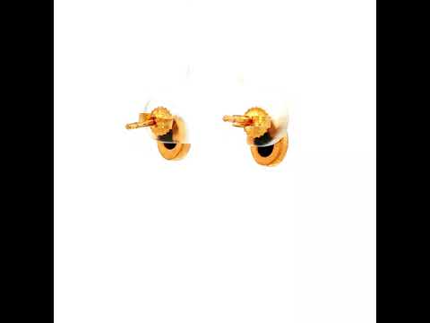 Opal Triplet Earrings in Yellow Gold