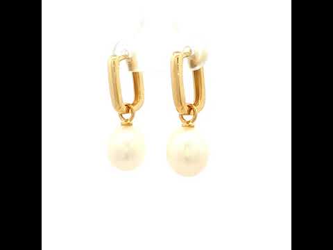 Blakely Pearl Drop Earrings in Yellow Gold