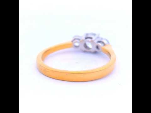 Trilogy Diamond Ring in Yellow Gold TDW 0.83 Carat