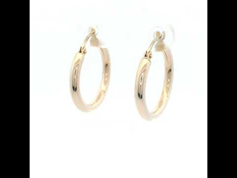 Plain Yellow Gold Hoop Earring