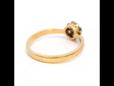 9 Carat Yellow Gold Cubic Zirconia Cluster Dress Ring