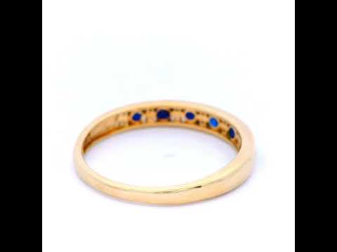 Sapphire and Diamond Dress Ring Set in Yellow Gold