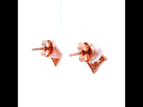 Channel Set Cubic Zirconia Studs in Rose Gold