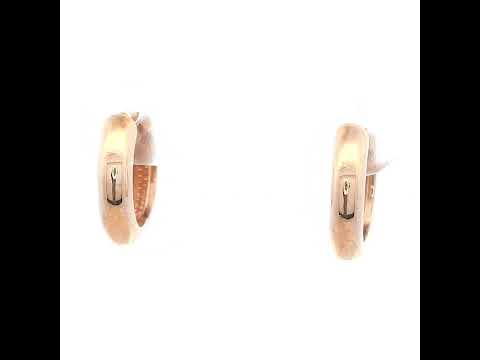 Small Flat Round Huggie Earrings in 9 Carat Rose Gold