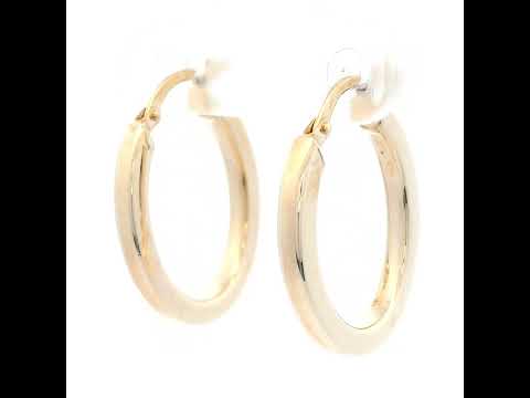 9ct YG Hollow Hoop Earrings 17x13mm