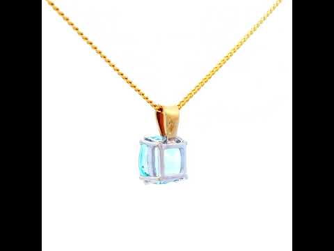 Blue Topaz Pendant in Yellow Gold