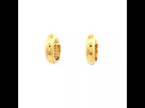 9ct YG Hoop Earrings with CZ 2.2gm