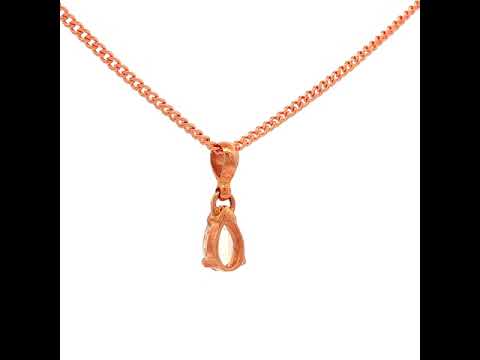 Pear Shape Morganite Gemstone Pendant in Rose Gold