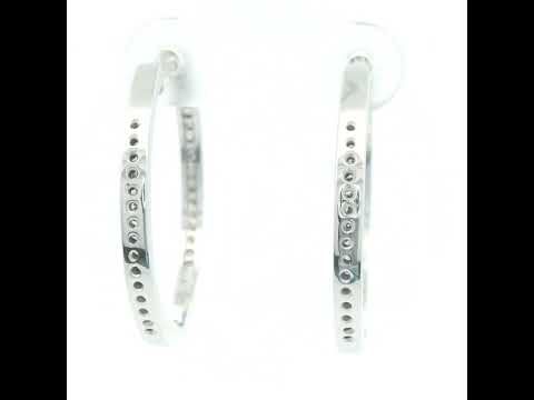 9CT W/G PAVE SET LARGE HUGGIE Dia EARRINGS TDW .50CT