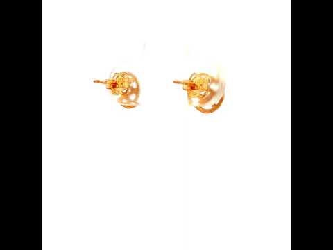 Circle Stud Earrings in Yellow Gold