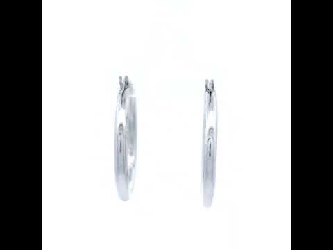 Plain Round Tube Hoop Earring 20mm Diameter