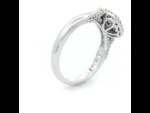 Natural Pink and White Diamond Set in White Gold Dress Ring