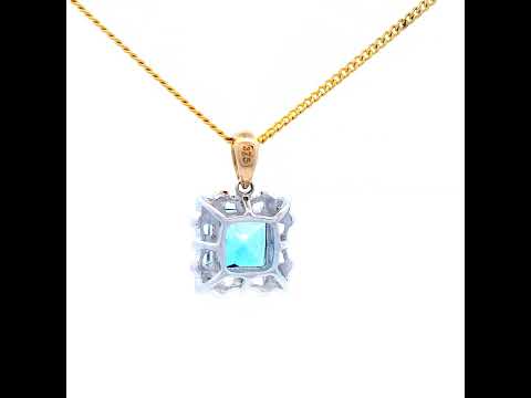 London Blue Topaz Octagonal Diamond and Bail Necklace