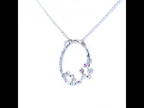 Diamond & Ruby Oval Pendant