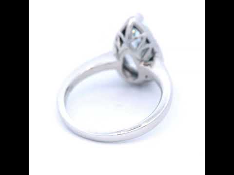 Diamond and Aquamarine Ring in White Gold