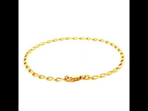 Open Diamond Curb Bracelet in Yellow Gold