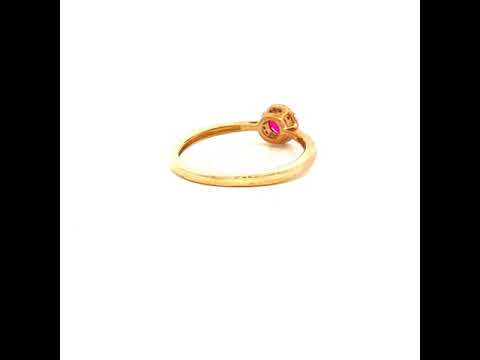 Diamond and Ruby Ring in Yellow Gold