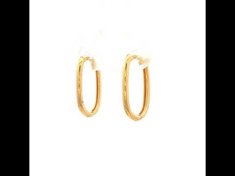 Classic Oblong Huggie in Yellow Gold