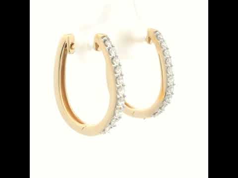 0.50ct Diamond Set 'U' Shaped Huggies in 18ct Yellow Gold