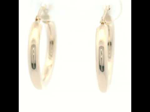 9ct YG Hollow Hoop Earrings 15mm