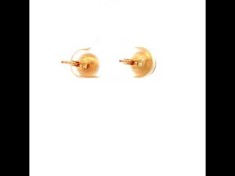Textured Button Stud Earrings in Yellow Gold