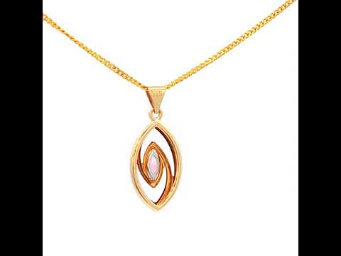 Pink Tourmaline Pendant in Yellow Gold