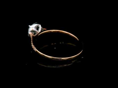 Diamond Halo Engagement Ring in18 Carat Rose Gold