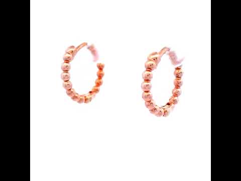 9ct Rose Gold Beaded Huggies