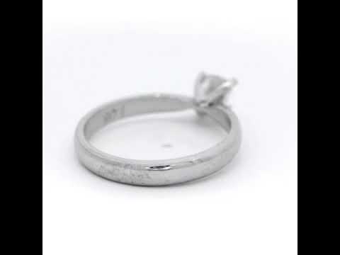 Cushion Cut Diamond set in 4 Claw White Gold Ring