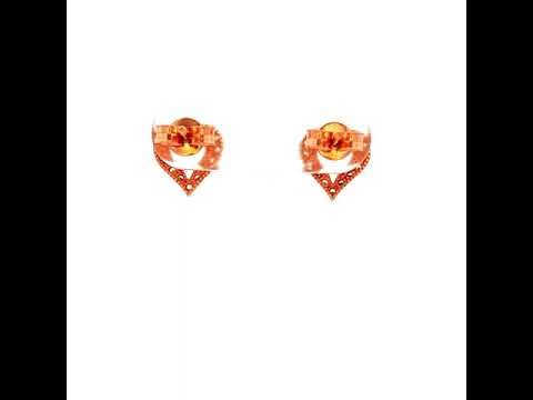Heart Shape Stud Earring in Rose Gold