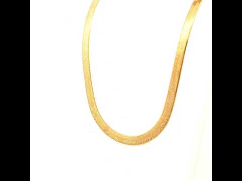 Herringbone Chain Necklace in Yellow Gold