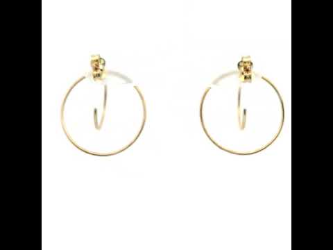 Dual Circle Earrings set in 9 Carat Yellow Gold