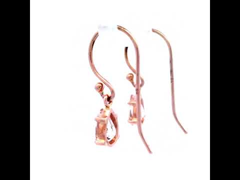 Morganite Shepered Hook Earrings in Rose Gold