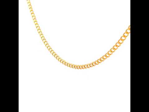 Super Flat Double Diamond Cut Curb Chain in Yellow Gold