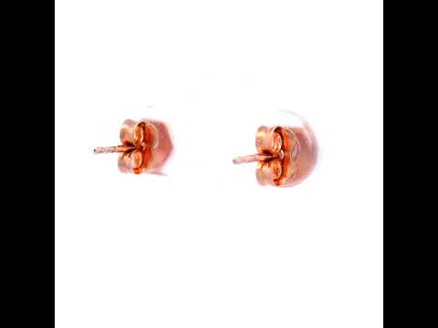 Hexegon Stud Earrings in Rose Gold.