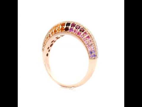 Natural  Gemstone and Diamond Dress Ring set in Rose Gold