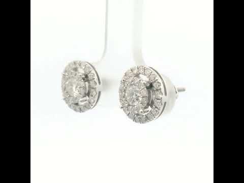 14CT W/G 1.03CT MULTI SET Dia STUD EARRINGS