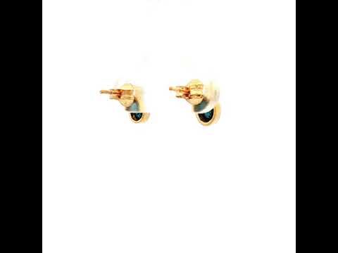 Sapphire and Diamond Stud Earrings in Yellow Gold